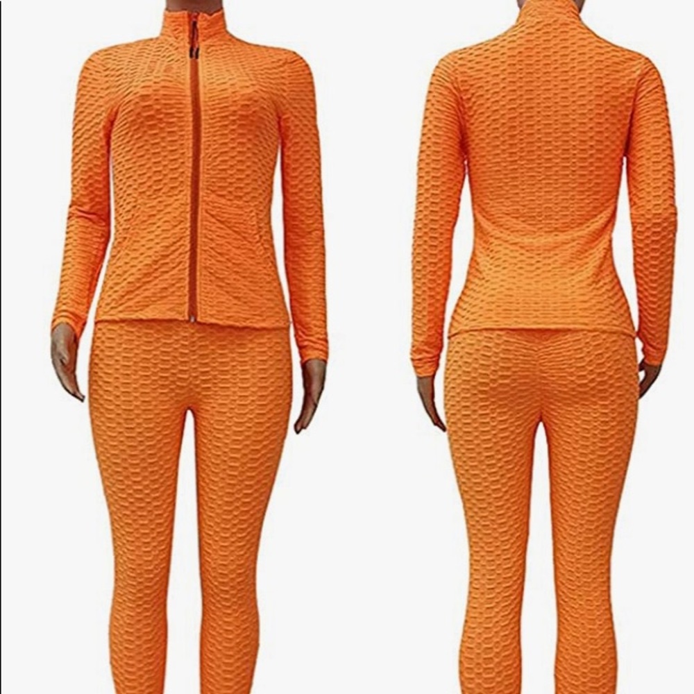 2 piece orange pants and jacket size large. New